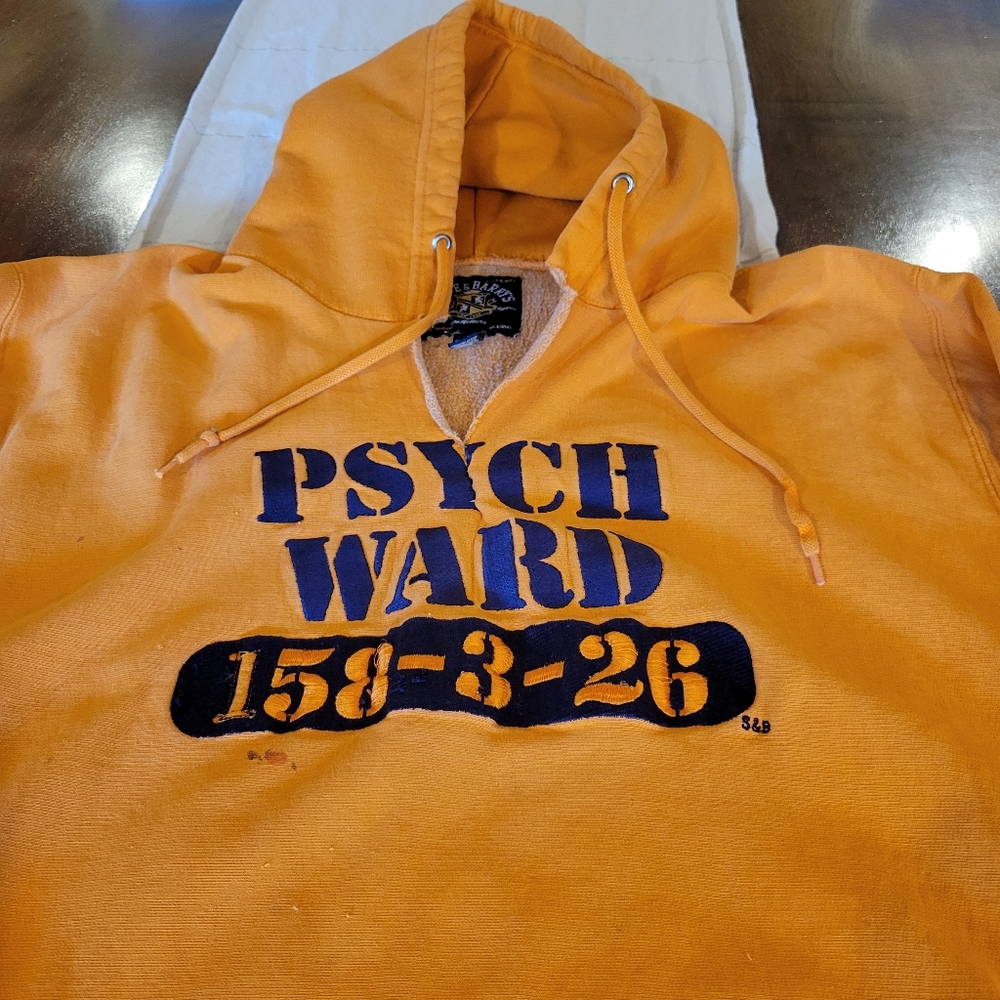90s Vintage Psych Ward Inmate Hoodie L